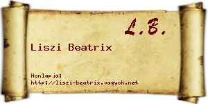 Liszi Beatrix névjegykártya